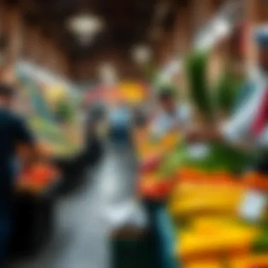 Local vendors showcasing fresh produce