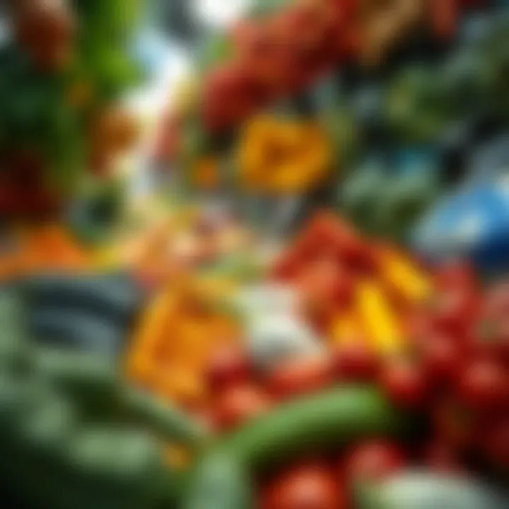 Vibrant array of fresh vegetables at the souk