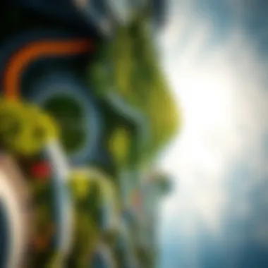 Aerial view of Dubai's Garden in the Sky showcasing its lush greenery and unique architectural design