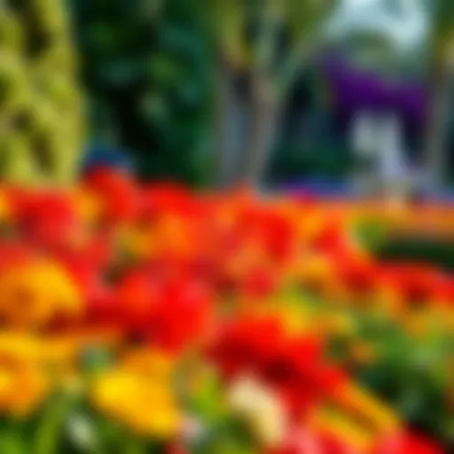 Vibrant Flower Beds in Dubai's Botanical Garden Vibrant flower beds in Dubai's botanical garden showcasing diverse flora