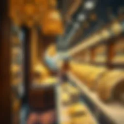 Intricate gold jewelry display in the Gold Souk