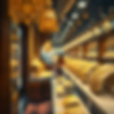 Intricate gold jewelry display in the Gold Souk