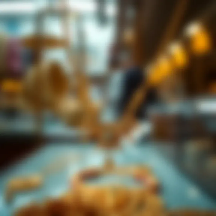 An intricately designed gold necklace highlighting cultural artistry.