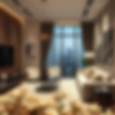 Luxurious Living Spaces in Gold Tower Interior design of a modern apartment in Gold Tower emphasizing luxury