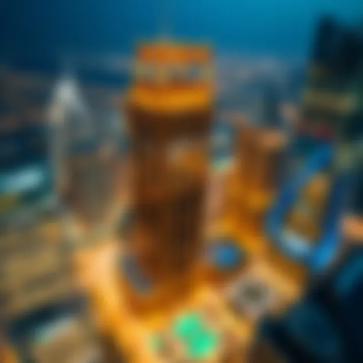 Gold Tower in the Heart of JLT A panoramic view of Jumeirah Lake Towers showcasing the Gold Tower's location