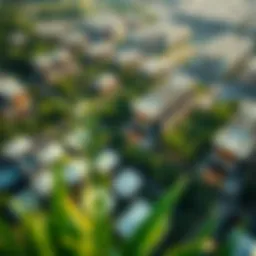 Aerial view of the Green Community showcasing lush greenery and sustainable architecture