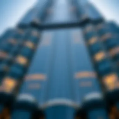 Architectural details of Burj Khalifa's facade