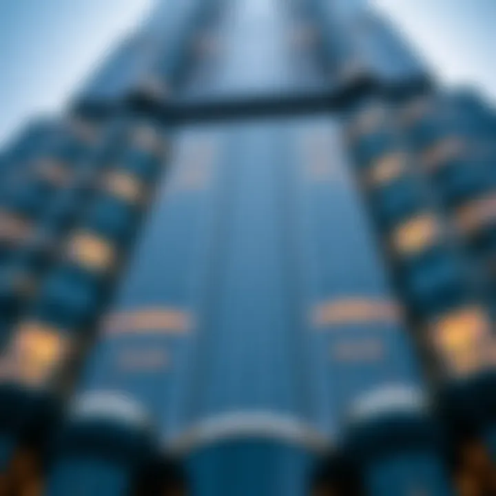 Architectural details of Burj Khalifa's facade