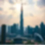 Stunning view of Burj Khalifa against the skyline