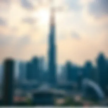 Stunning view of Burj Khalifa against the skyline