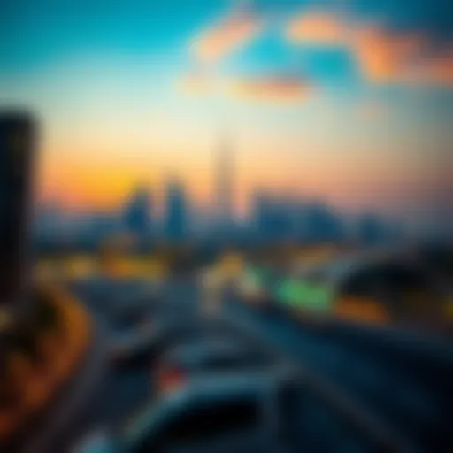 The stunning skyline of Abu Dhabi at sunset