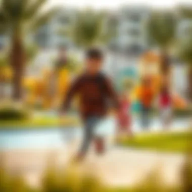 Recreational Oasis: Families Enjoying Outdoor Fun Vibrant recreational area with families enjoying outdoor activities