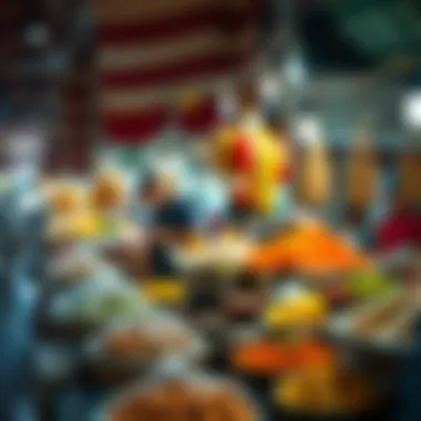 Culinary Delights: Local Market During Ramzan A vibrant market showcasing local delicacies and festive goods during Ramzan.