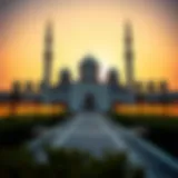 Sheikh Zayed Grand Mosque at Sunset Stunning view of the Sheikh Zayed Grand Mosque at sunset
