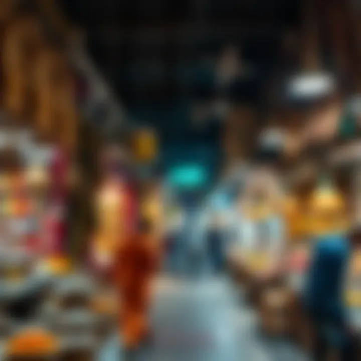 Vibrant atmosphere of the souk filled with local crafts and spices