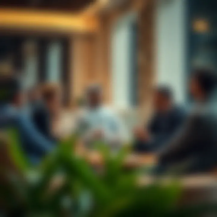 A group discussion among investors evaluating property options in the UAE