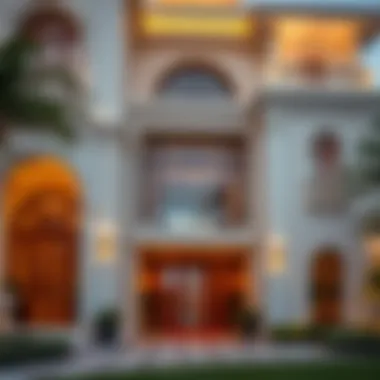 A close-up of a luxurious property in the UAE, highlighting architectural details