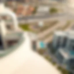 Aerial view of Um Al Rumool showcasing modern architecture