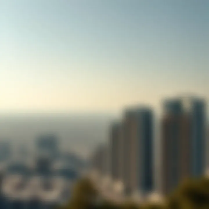 Panoramic Skyline with University View Buildings A panoramic skyline view highlighting university view buildings in relation to the city