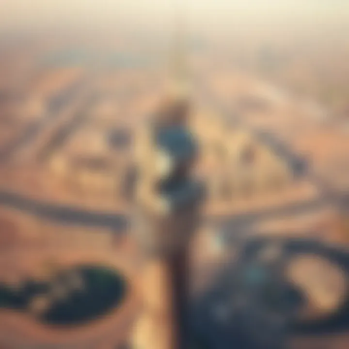 Aerial view of Falcon Tower and surrounding skyline