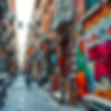 Vibrant Street Art in Farzi City Colorful street art adorning the walls of Farzi City