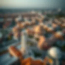 Aerial view of Fazaa Global Village showcasing architectural diversity