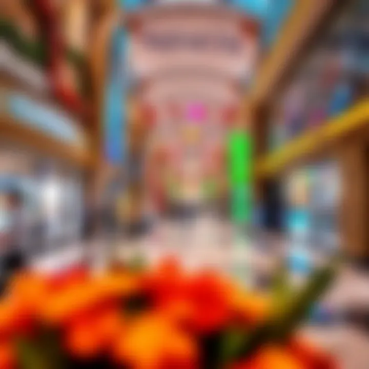 Vibrant shopping district showcasing diverse retail options