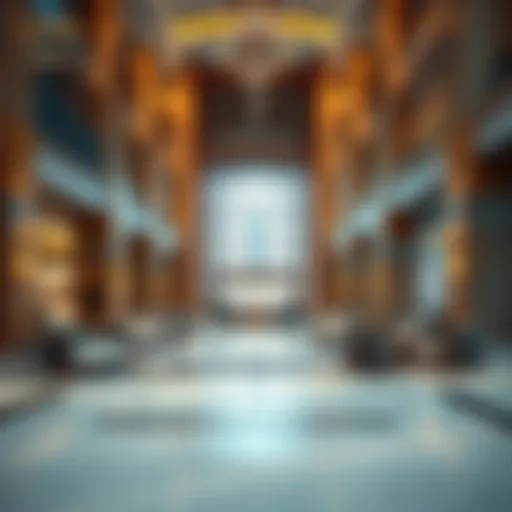 Sophisticated Lobby Luxurious lobby of Fountain View Hotel Dubai showcasing modern design