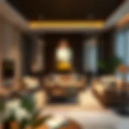 Elegant living room setup with contemporary furniture