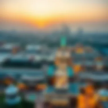 Aerial view of Global Village in Dubai during its final days