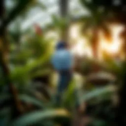 Lush interior of the indoor rainforest showcasing diverse plant species