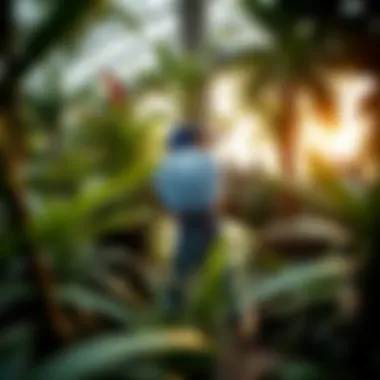 Lush interior of the indoor rainforest showcasing diverse plant species