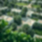 Lush Greenery in Gulf Gardens Aerial view of Gulf Gardens showcasing lush greenery among modern residences