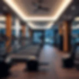 Modern gym interior showcasing various fitness equipment
