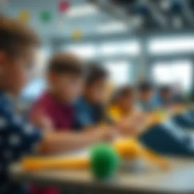 Interactive Learning in Safe Spaces Children engaged in educational activities in a safe environment