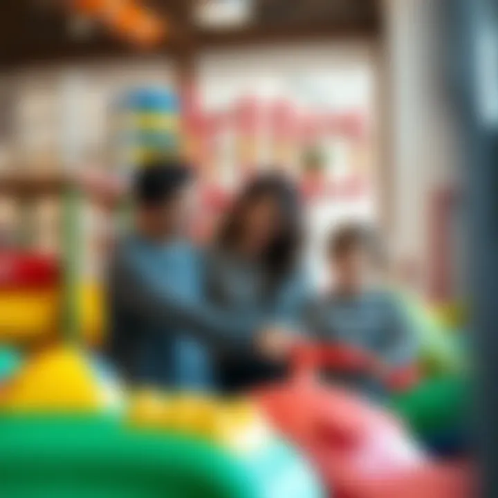 Family Connection in Indoor Play Areas Parents observing their children playing in a well-designed facility