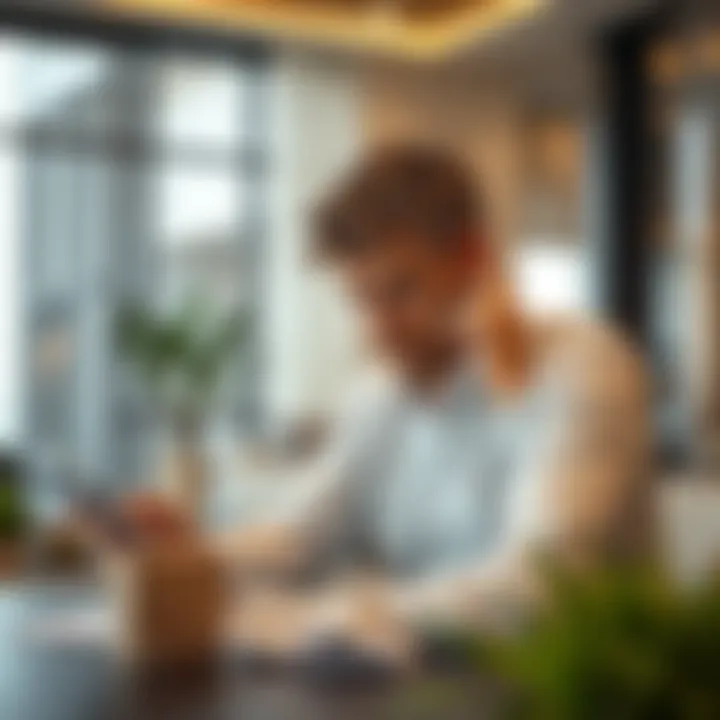 Investor analyzing property options with digital tools