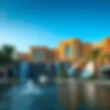 Architectural Marvel of Jumeirah Waterfalls A stunning view of Jumeirah Waterfalls, showcasing its architectural design and the surrounding landscape