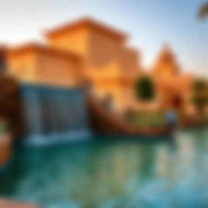 Visitors enjoying the serene ambiance near the Jumeirah Waterfalls, highlighting the cultural significance of the site