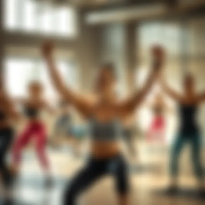 Empowering Group Fitness Session Group fitness class in a supportive environment for female wellness