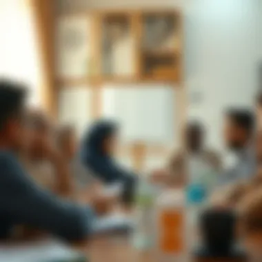 Community members engaging in a local council meeting discussing real estate matters