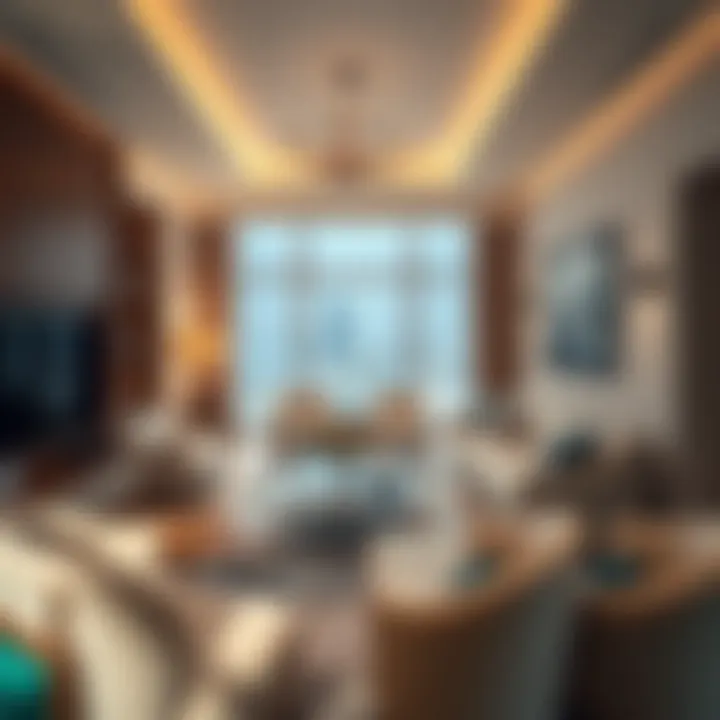 Luxury apartment interior highlighting upscale living