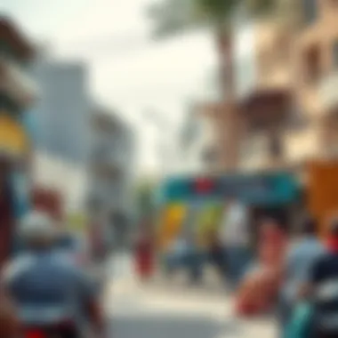 Community gathering in a multicultural neighborhood of Dubai