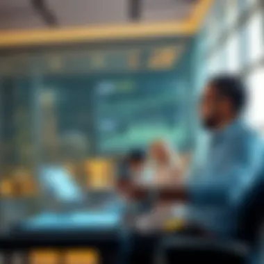 Investors analyzing real estate market trends with digital tools