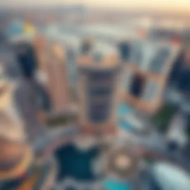 Aerial perspective of Marina Square highlighting its location and surrounding area