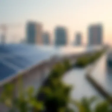 Sustainable Energy Solutions at Masdar Solar panels integrated into the urban landscape of Masdar