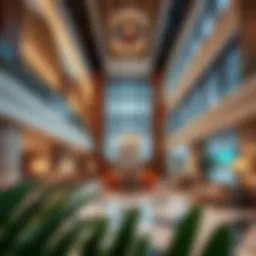 Luxurious lobby of Millennium Hotel Al Barsha showcasing modern design