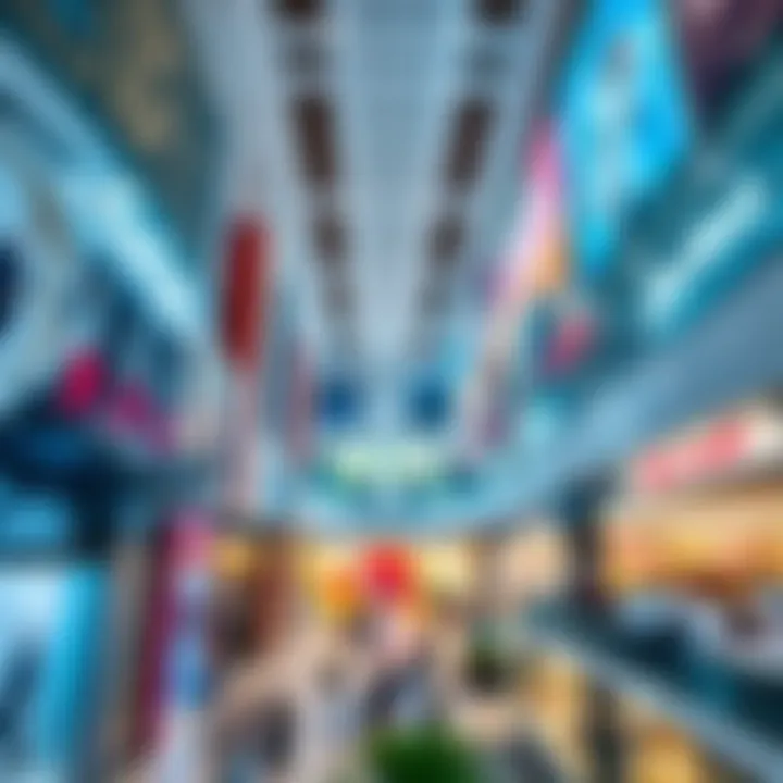 Interior shot of Nakheel Mall filled with diverse retail stores