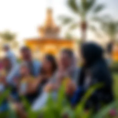 Families Celebrating Together in Dubai's Parks Families enjoying the festive atmosphere in a public park