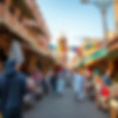 Vibrant street market in Bur Dubai